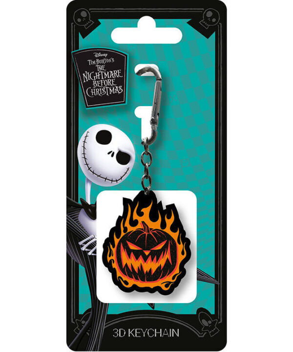 Llavero 3D Calabaza en Llamas Pesadilla Antes de Navidad Disney 6cm - Imagen 1