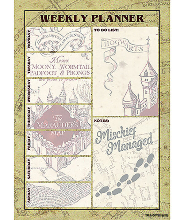 Planificador semanal A5 Mapa Merodeador Harry Potter - Imagen 1