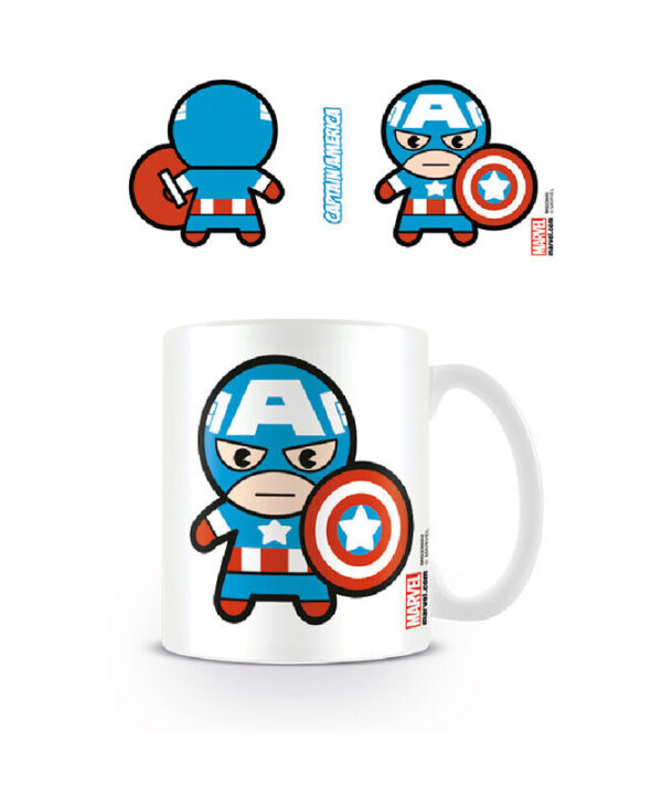 Taza Kawaii Capitan America Marvel 315ml - Imagen 1