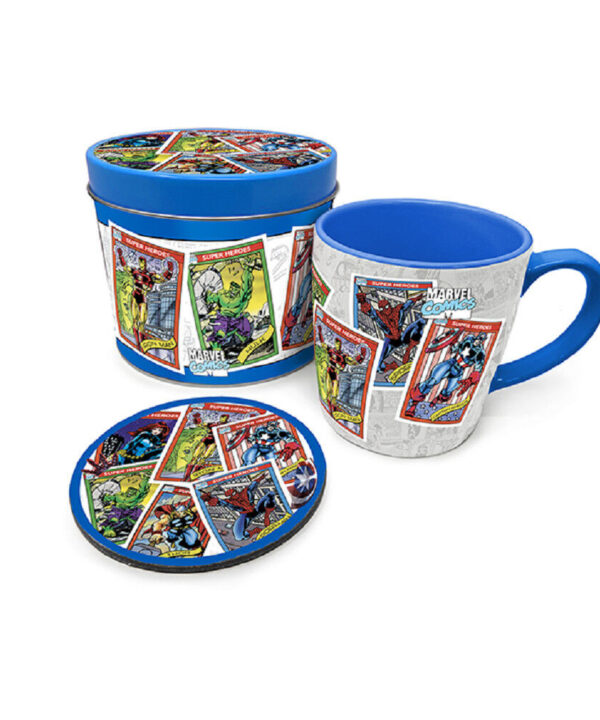 Lata regalo taza + posavasos Marvel - Imagen 1