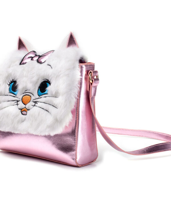 Bolso bandolera Disney Aristogatos Marie rosa metalizado grande - Imagen 5