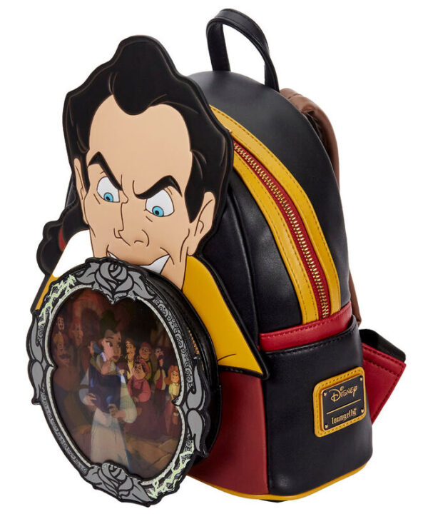 Mochila Villanos Escena Gaston La Bella y la Bestia Disney Loungefly 26cm - Imagen 3