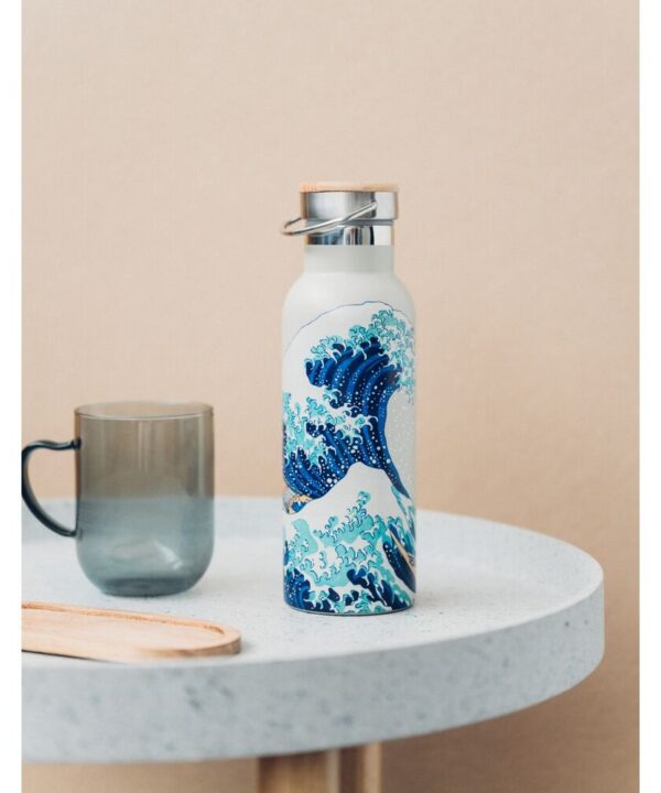 Botella acero inoxidable La Gran Ola de Kanagawa Hokusai 500ml - Imagen 3