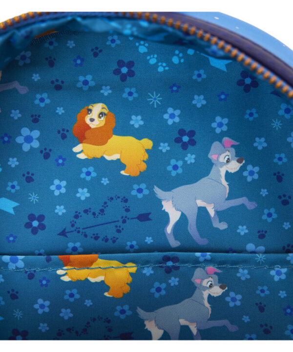 Mochila 70th Anniversary La Dama y el Vagabundo Disney Loungefly 26cm - Imagen 7