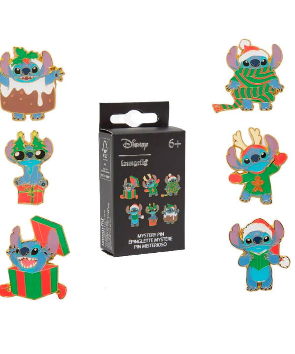 Blind Box Mystery Enamel Pin Holiday Stitch Disney Loungefly surtido - Imagen 1