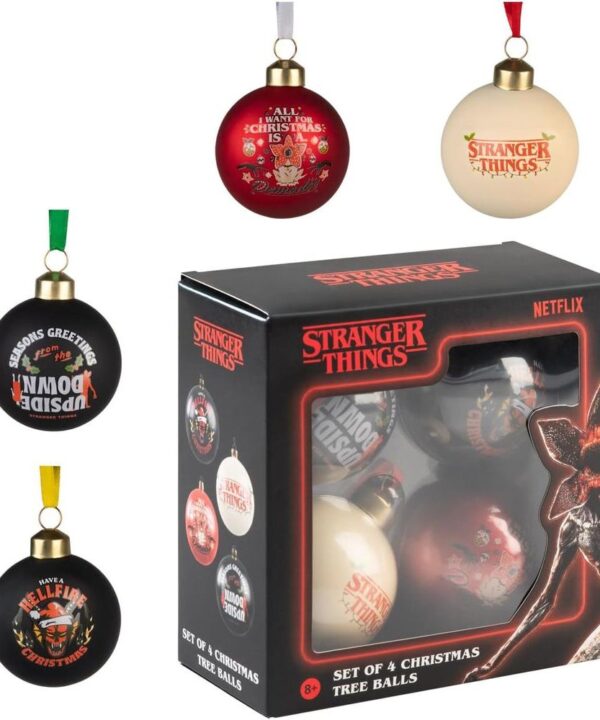 Set 4 Adornos Navidad Stranger Things - Imagen 1